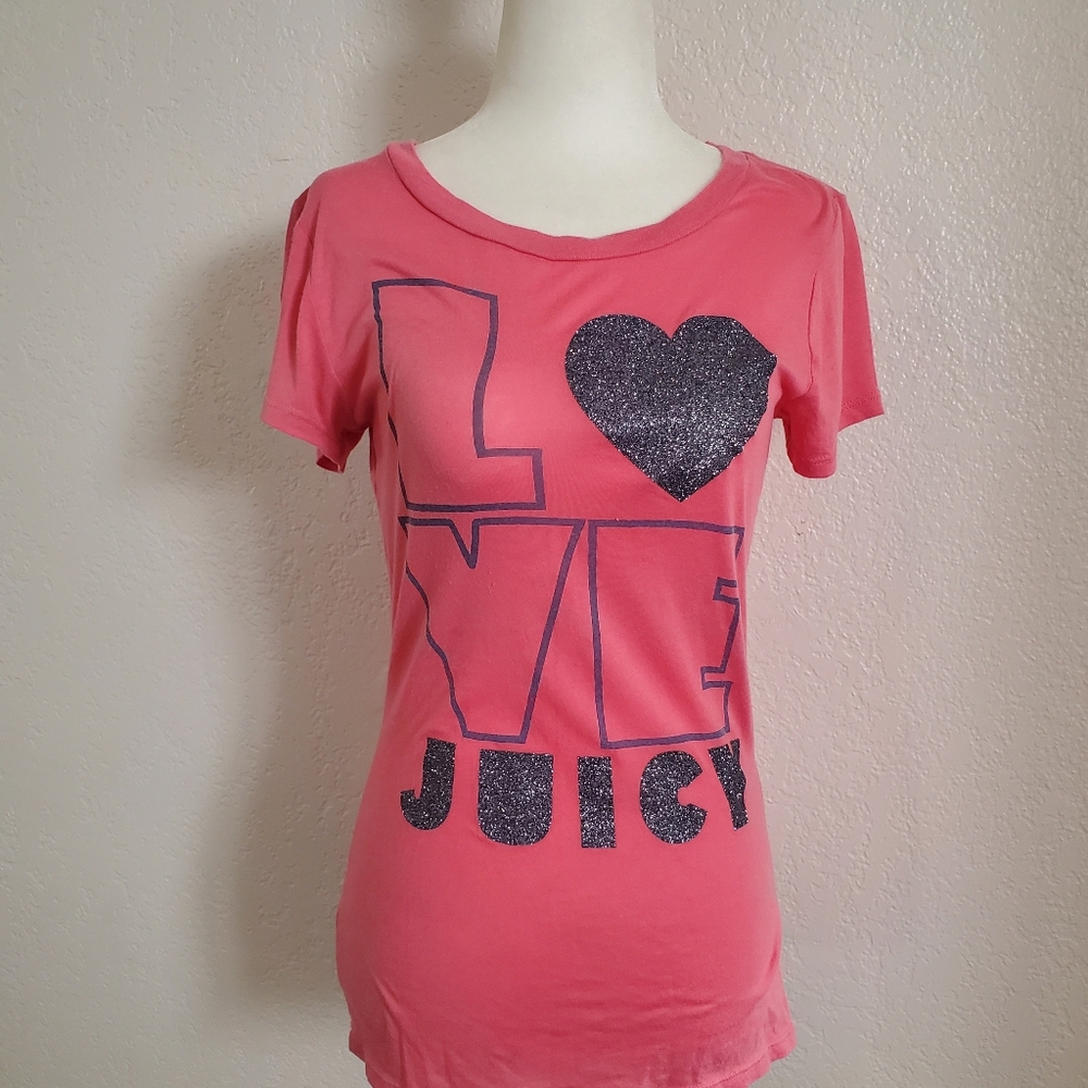 Juicy Couture Y2K Pink Graphic Tee Small